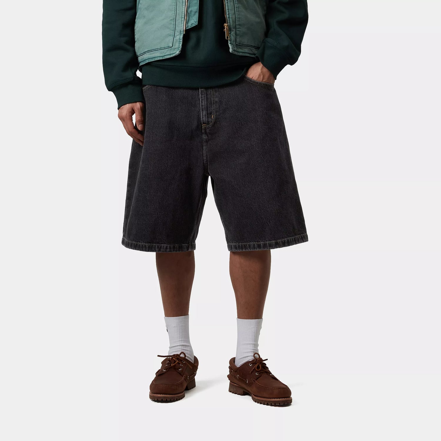 BRANDON SHORT BLACK STONE WASHED