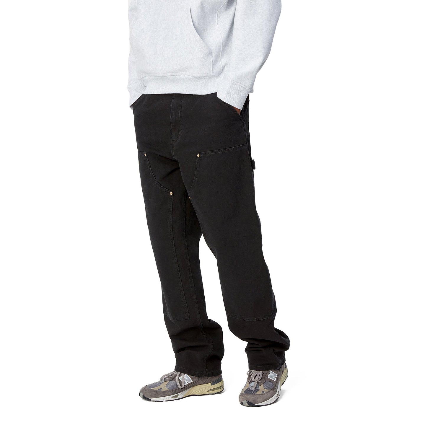 DOUBLE KNEE PANT BLACK AGED CANVAS