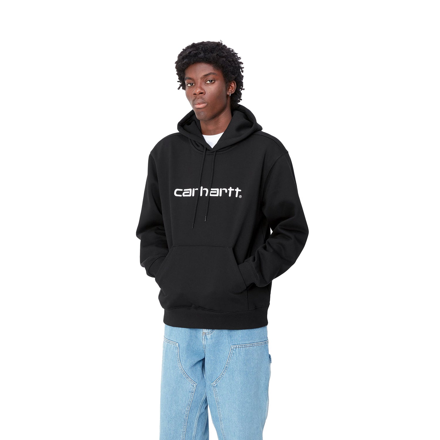 HOODED CARHARTT SWEAT BLACK / WHITE