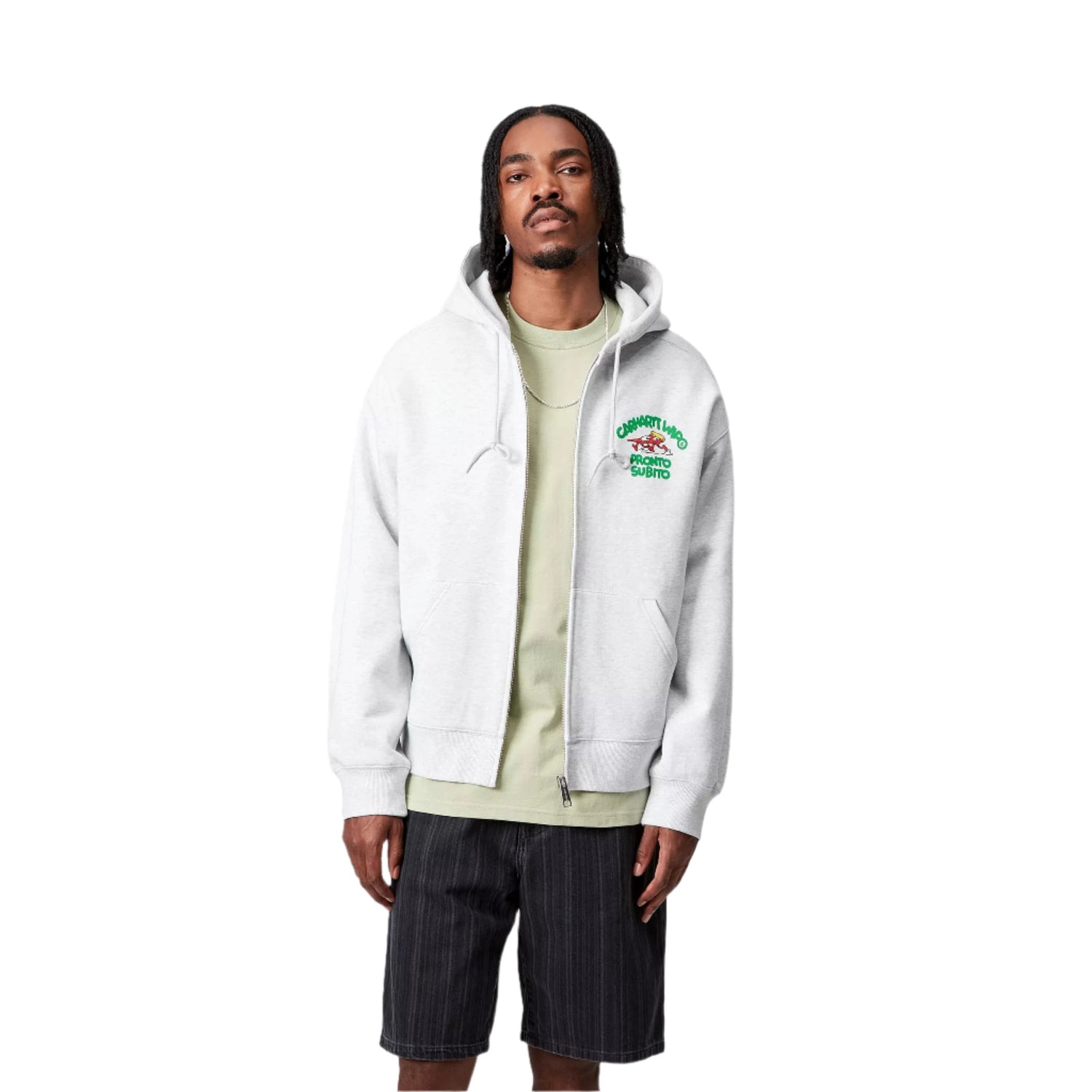 HOODED PRONTO SWEAT JACKET ASH HEATHER