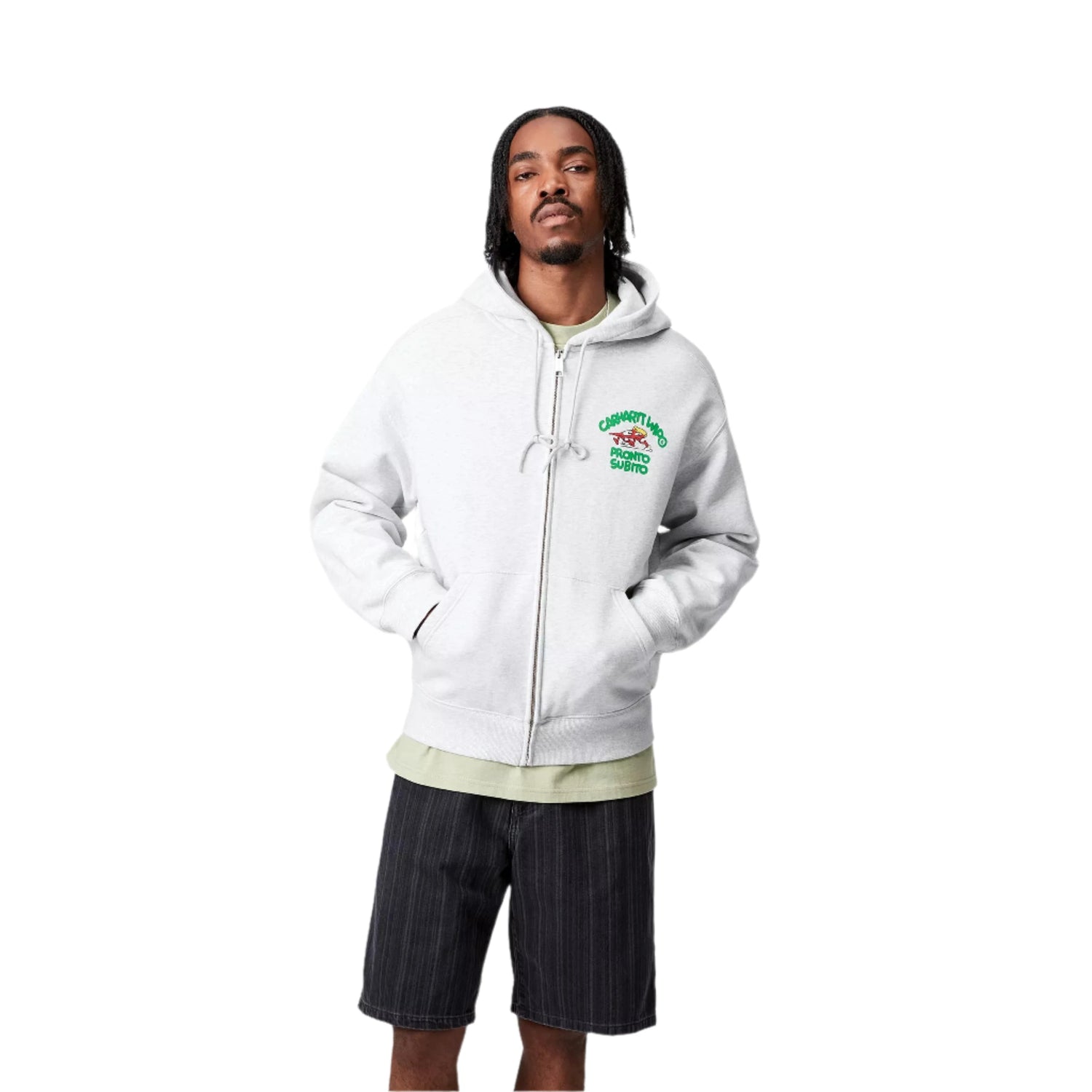 HOODED PRONTO SWEAT JACKET ASH HEATHER