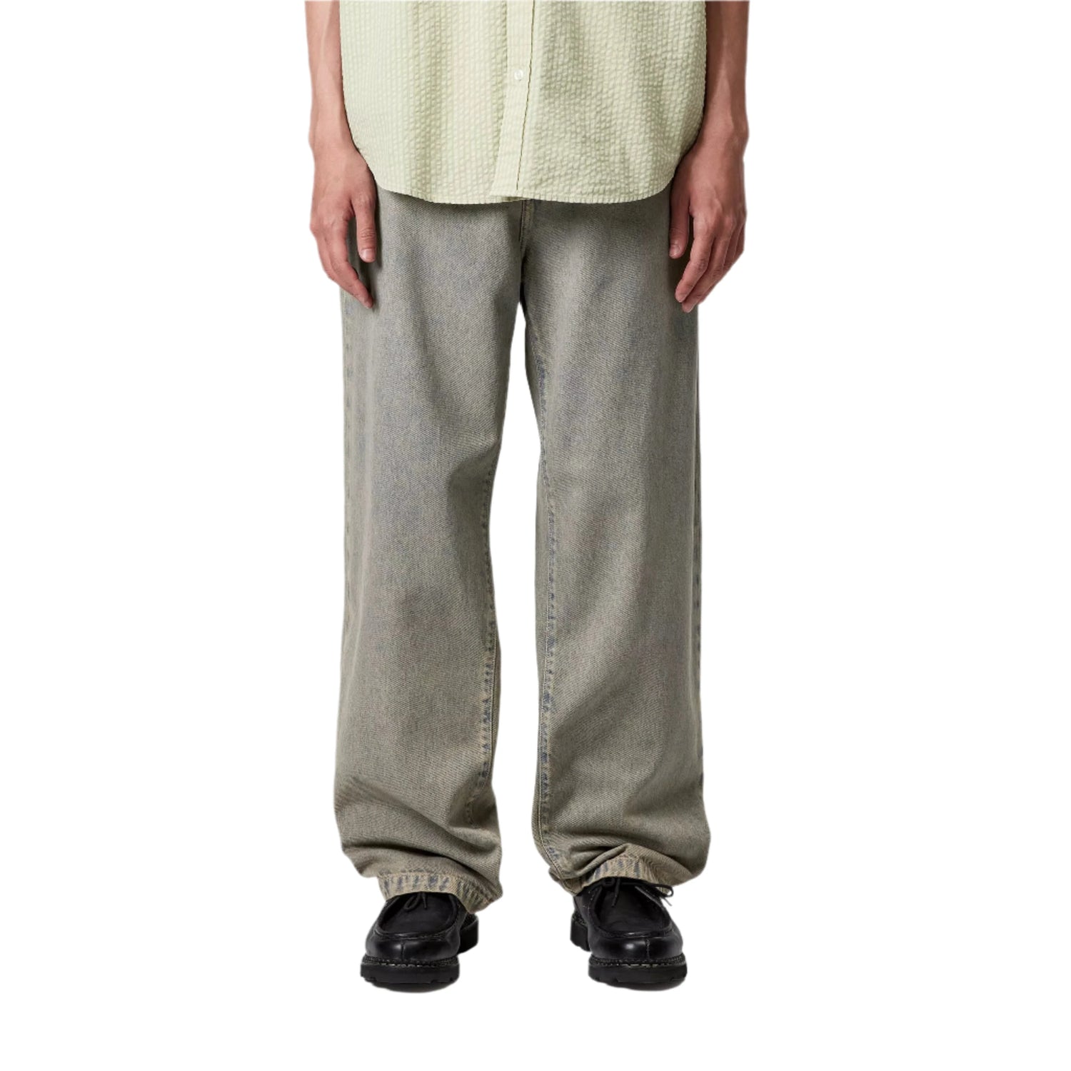 LANDON PANT BLUE / LEATHER GARMENT DYED