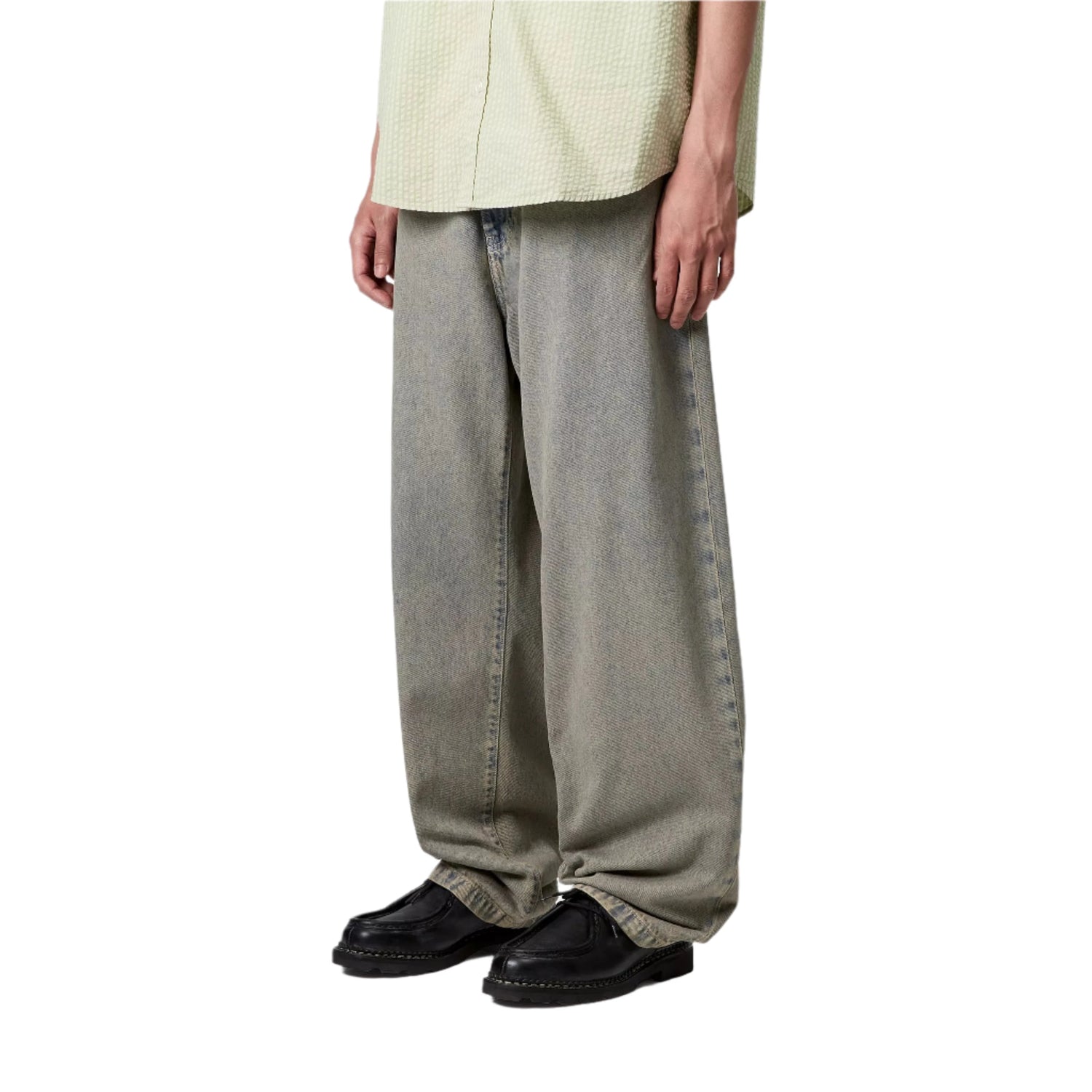 LANDON PANT BLUE / LEATHER GARMENT DYED
