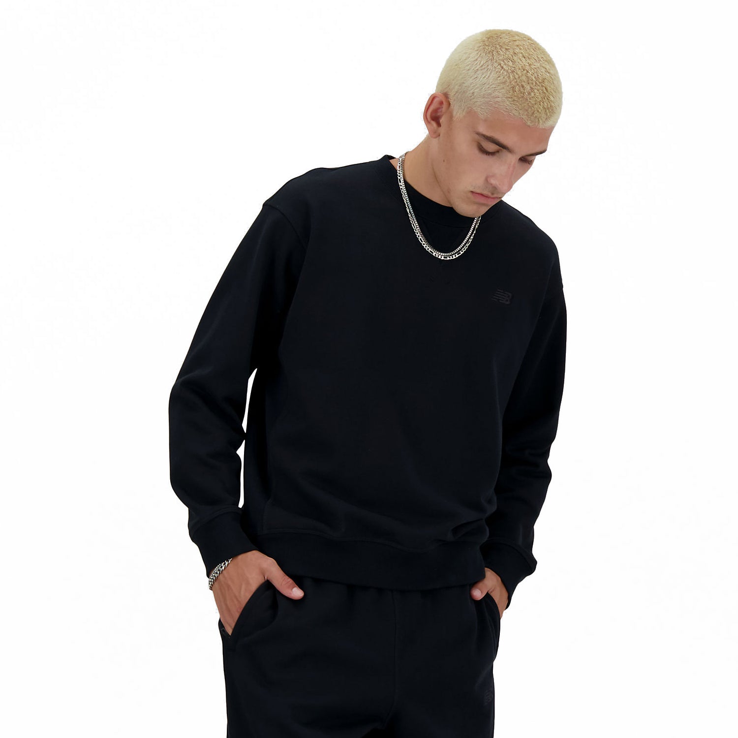 ATHLETICS FRENCH TERRY CREW BLACK
