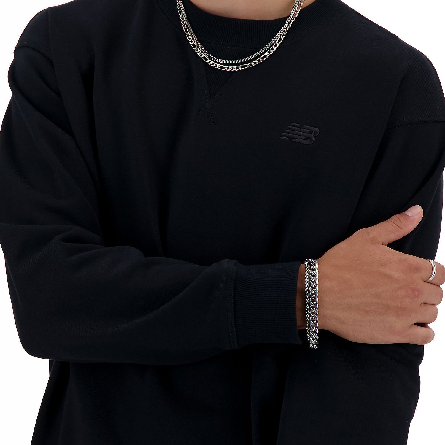ATHLETICS FRENCH TERRY CREW BLACK