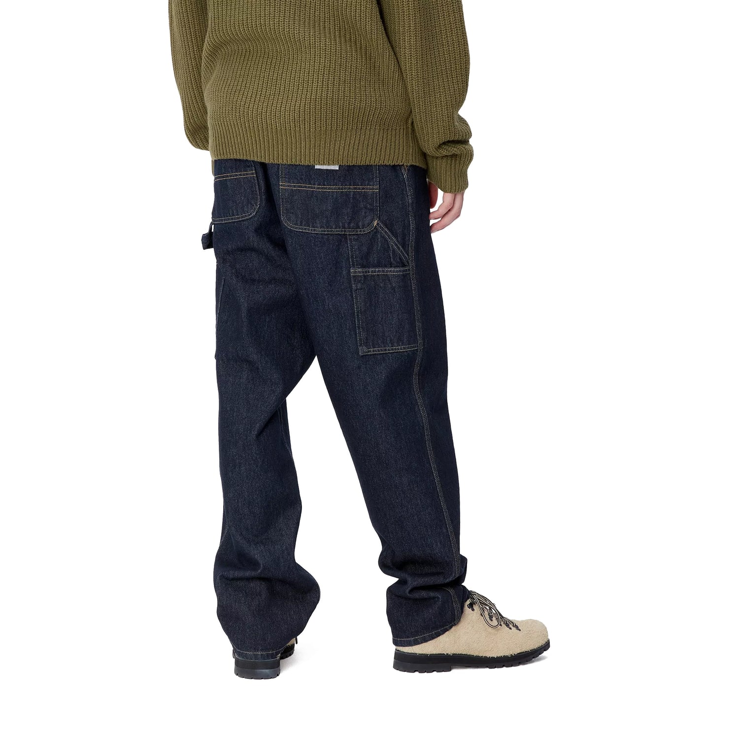 SINGLE KNEE PANT BLUE RINSED