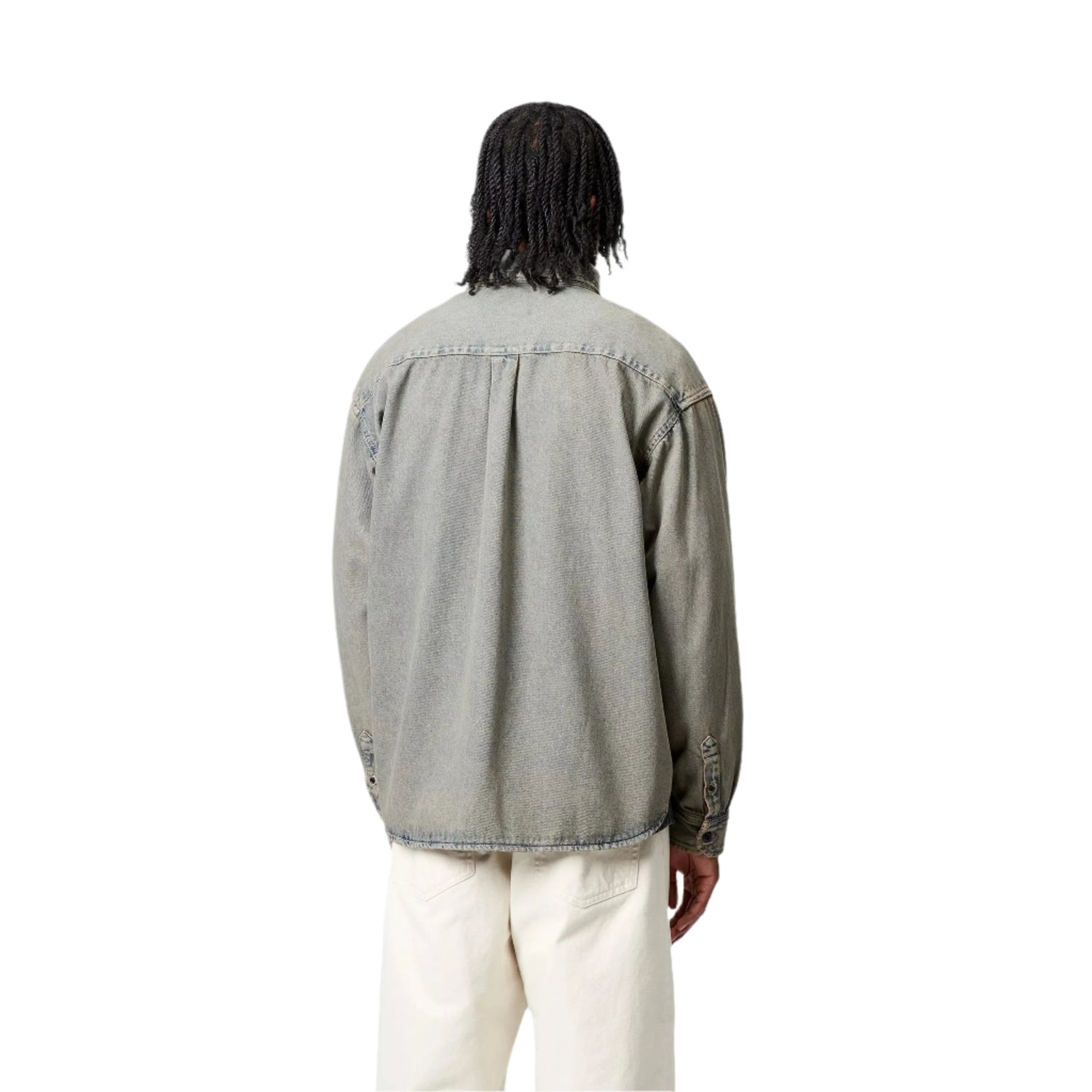 TIGAN SHIRT JAC BLUE / LEATHER GARMENT DYED
