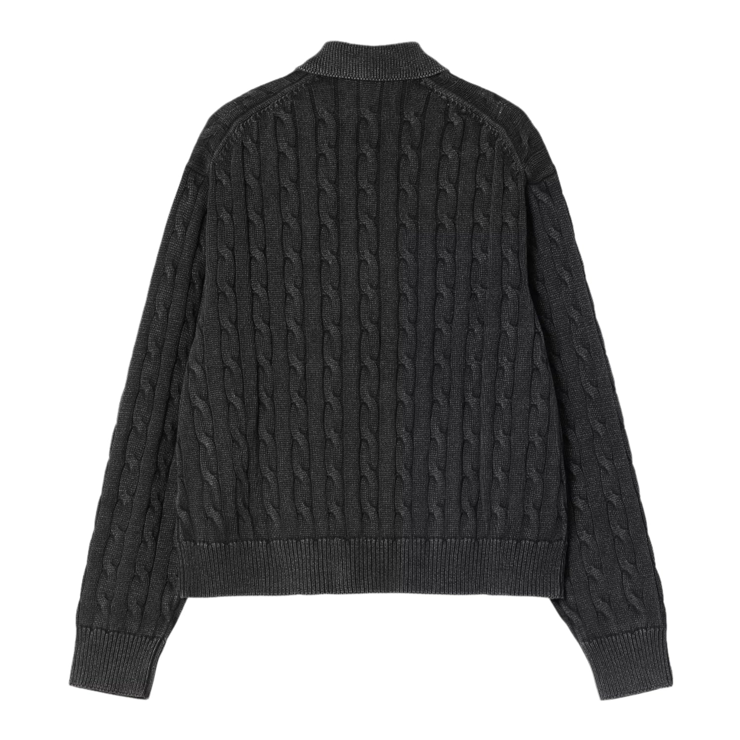 W' CARTER SWEATER JACKET BLACK GARMENT DYED