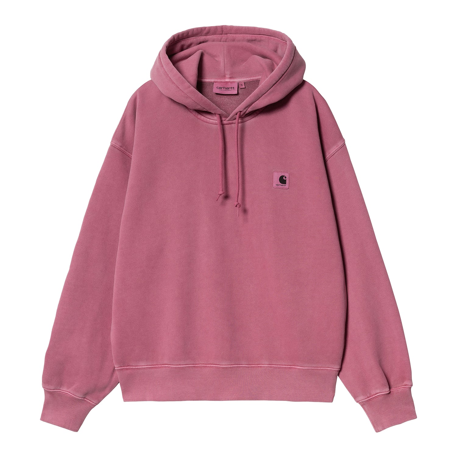 W' HOODED NELSON SWEAT MAGENTA GARMENT DYED