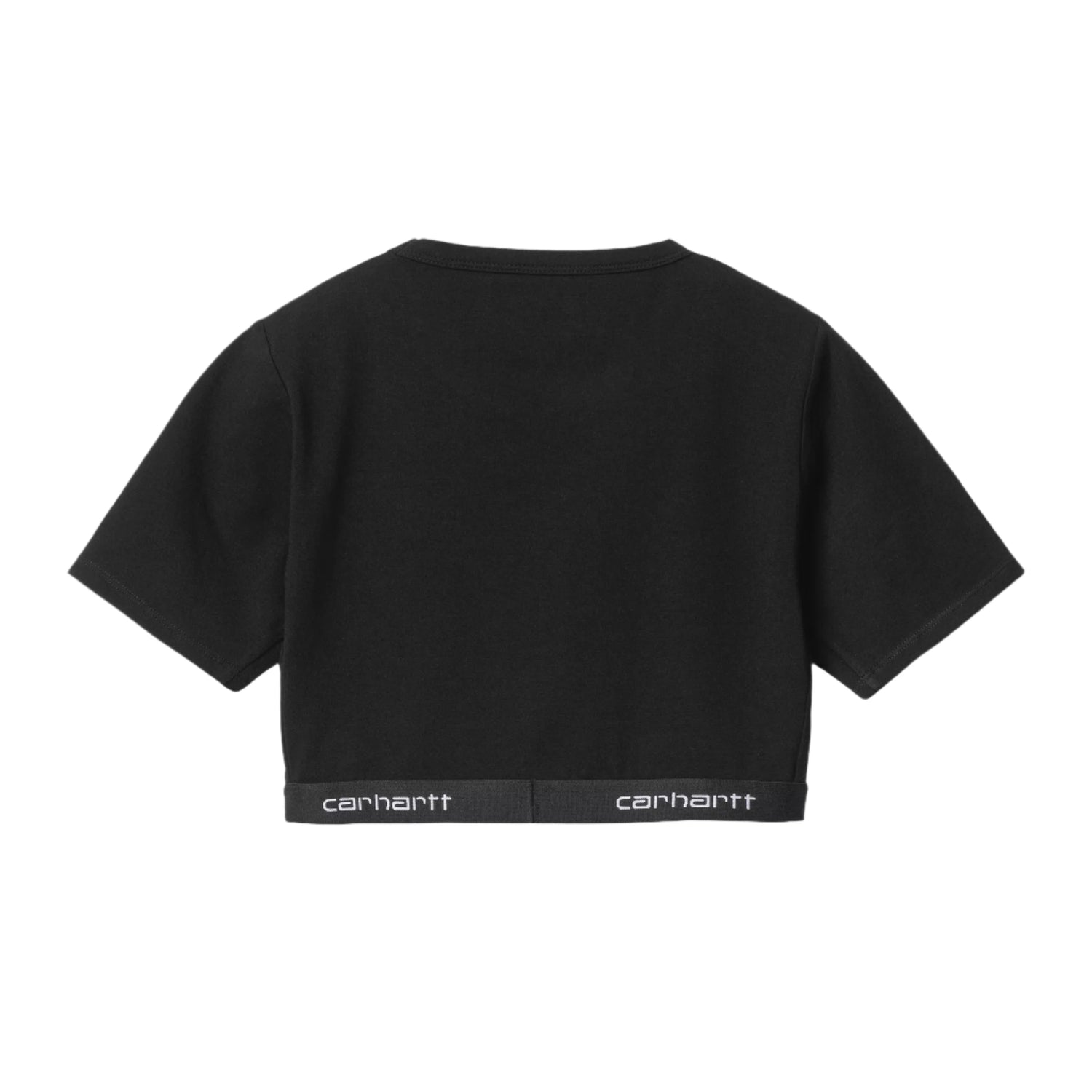 W' SCRIPT CROP TOP BLACK