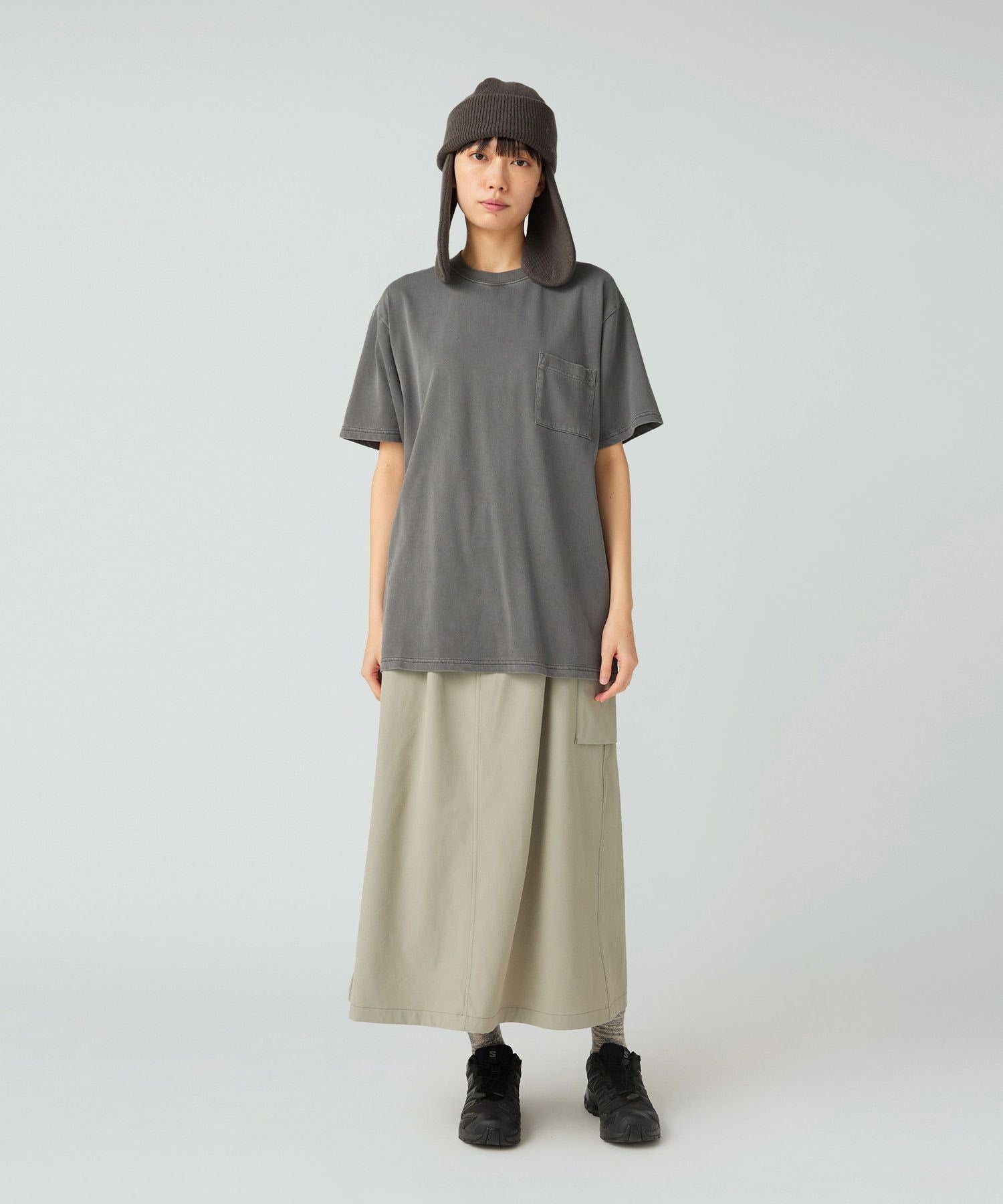 WATER-REPELLENT STRETCH SKIRT LIGHT GREY