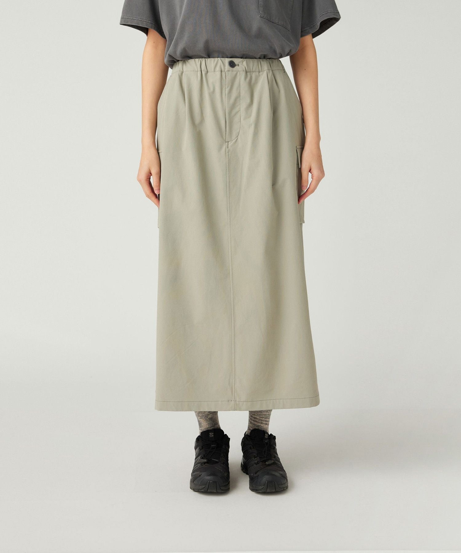 WATER-REPELLENT STRETCH SKIRT LIGHT GREY